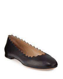 Chloe Lauren Scalloped Leather Ballet Flats at Neiman Marcus